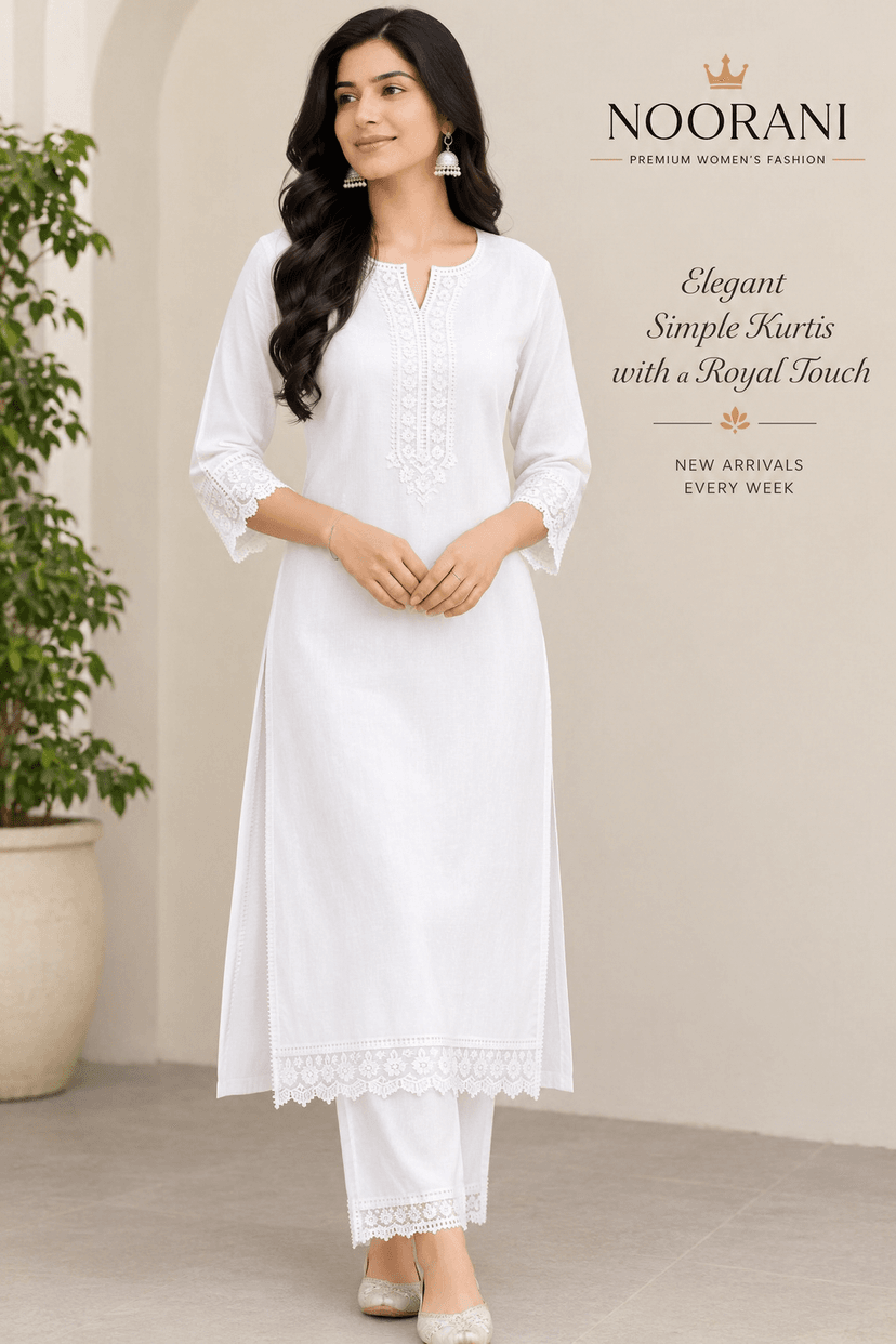 Noorani White kurti